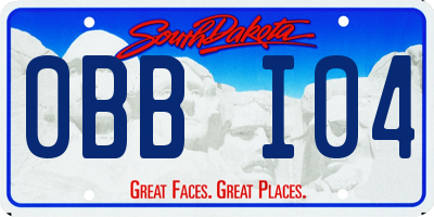 SD license plate 0BBI04