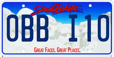 SD license plate 0BBI10