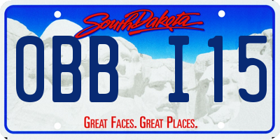 SD license plate 0BBI15