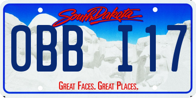 SD license plate 0BBI17