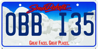 SD license plate 0BBI35