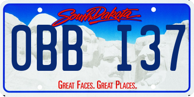 SD license plate 0BBI37