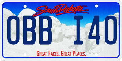 SD license plate 0BBI40