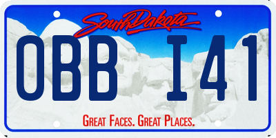 SD license plate 0BBI41