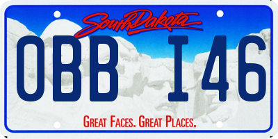 SD license plate 0BBI46