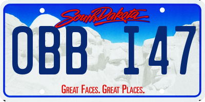 SD license plate 0BBI47