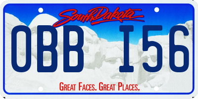 SD license plate 0BBI56