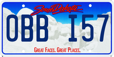 SD license plate 0BBI57
