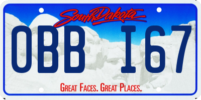 SD license plate 0BBI67
