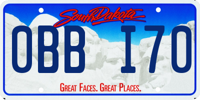 SD license plate 0BBI70