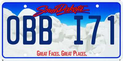 SD license plate 0BBI71