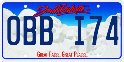 SD license plate 0BBI74