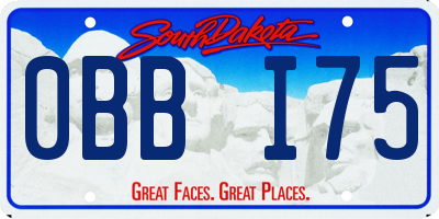SD license plate 0BBI75