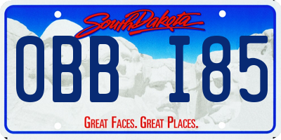 SD license plate 0BBI85