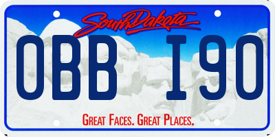 SD license plate 0BBI90