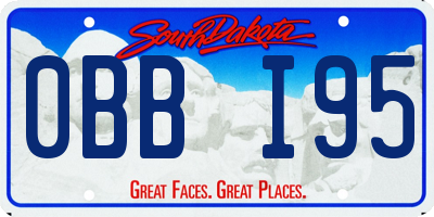 SD license plate 0BBI95