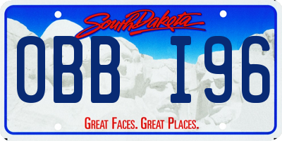 SD license plate 0BBI96