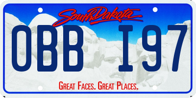 SD license plate 0BBI97