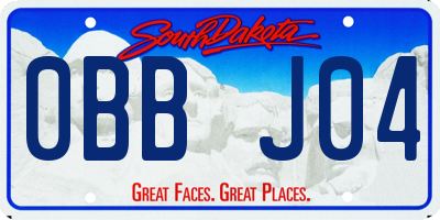 SD license plate 0BBJ04