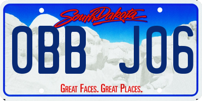 SD license plate 0BBJ06
