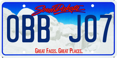 SD license plate 0BBJ07