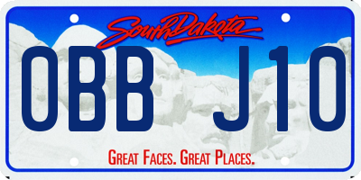 SD license plate 0BBJ10