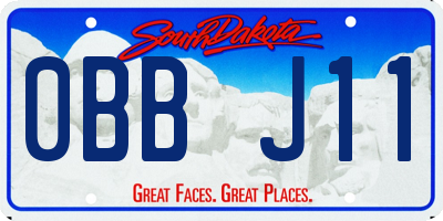 SD license plate 0BBJ11
