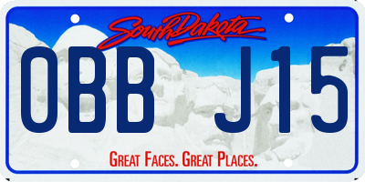 SD license plate 0BBJ15