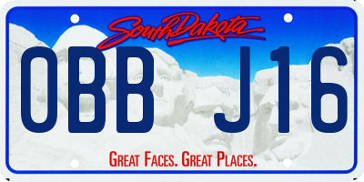 SD license plate 0BBJ16