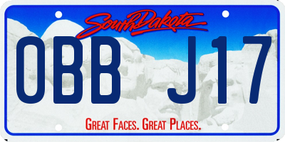 SD license plate 0BBJ17