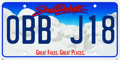 SD license plate 0BBJ18