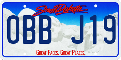 SD license plate 0BBJ19