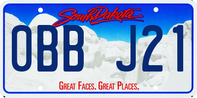 SD license plate 0BBJ21
