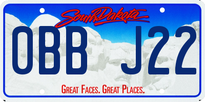 SD license plate 0BBJ22