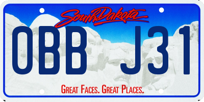 SD license plate 0BBJ31