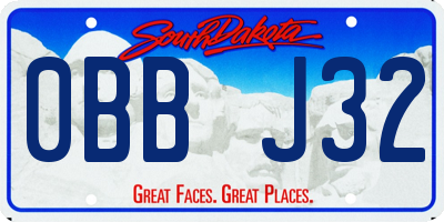 SD license plate 0BBJ32