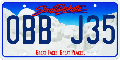 SD license plate 0BBJ35