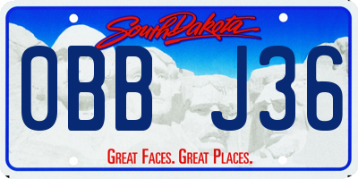 SD license plate 0BBJ36