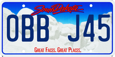 SD license plate 0BBJ45