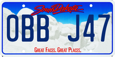 SD license plate 0BBJ47