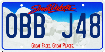 SD license plate 0BBJ48