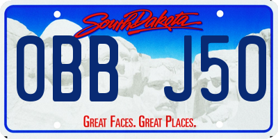 SD license plate 0BBJ50