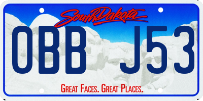 SD license plate 0BBJ53