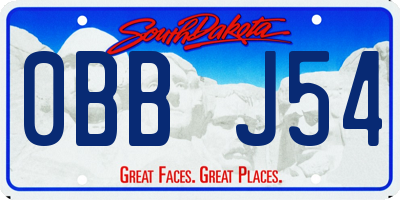 SD license plate 0BBJ54