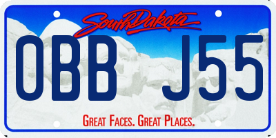 SD license plate 0BBJ55