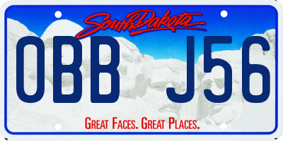 SD license plate 0BBJ56
