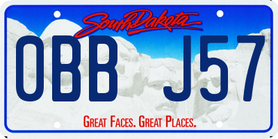 SD license plate 0BBJ57