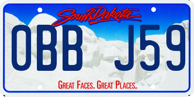SD license plate 0BBJ59