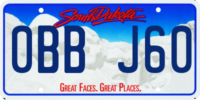 SD license plate 0BBJ60