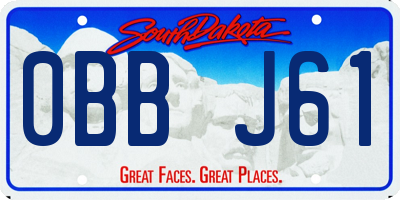 SD license plate 0BBJ61